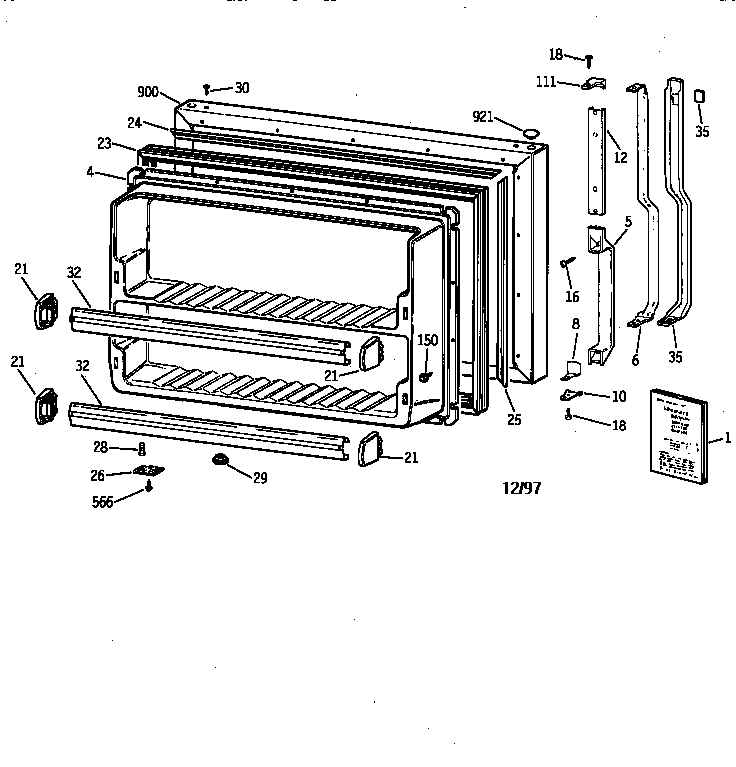 Freezer door