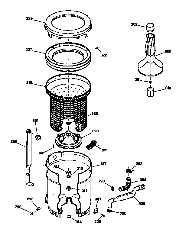 Tub, basket & agitator