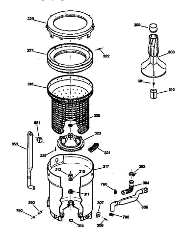 Tub, basket & agitator