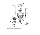 GE WBXR1060T8AA suspension, pump & drive components diagram