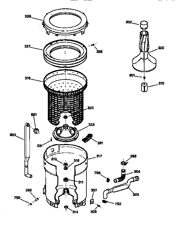 TUB, BASKET & AGITATOR