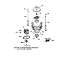 GE WCXR1070T8AA suspension, pump & drive components diagram