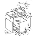 GE WCXR1070T8WW cabinet, cover & front panel diagram