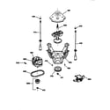 GE WCXR1070T8WW suspension, pump & drive components diagram
