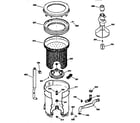 GE WCSR411078AA tub, basket & agitator diagram