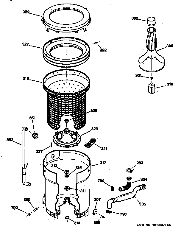 TUB, BASKET & AGITATOR