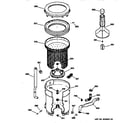 GE WBXR2060V0AA tub, basket & agitator diagram