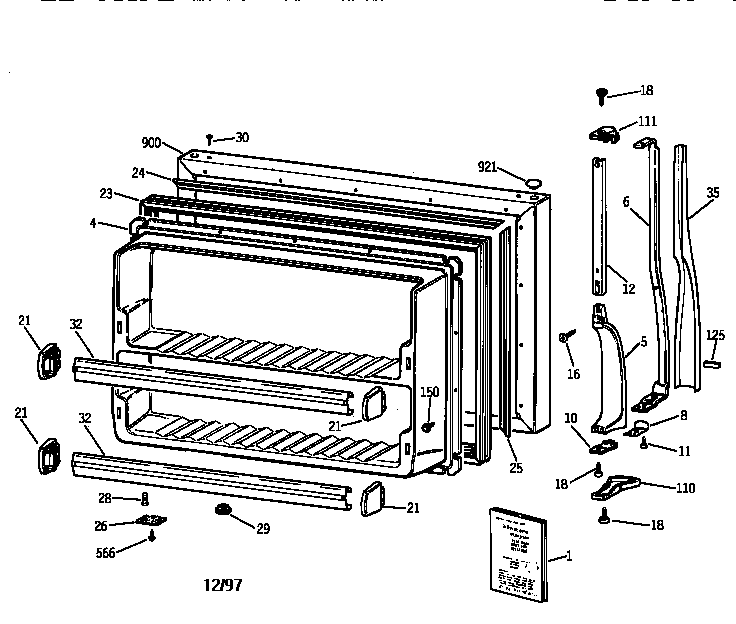 Freezer door
