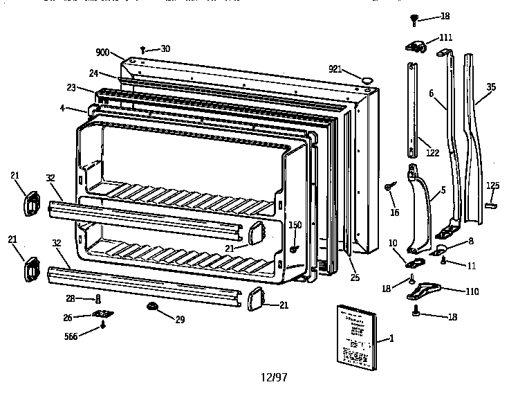 Freezer door