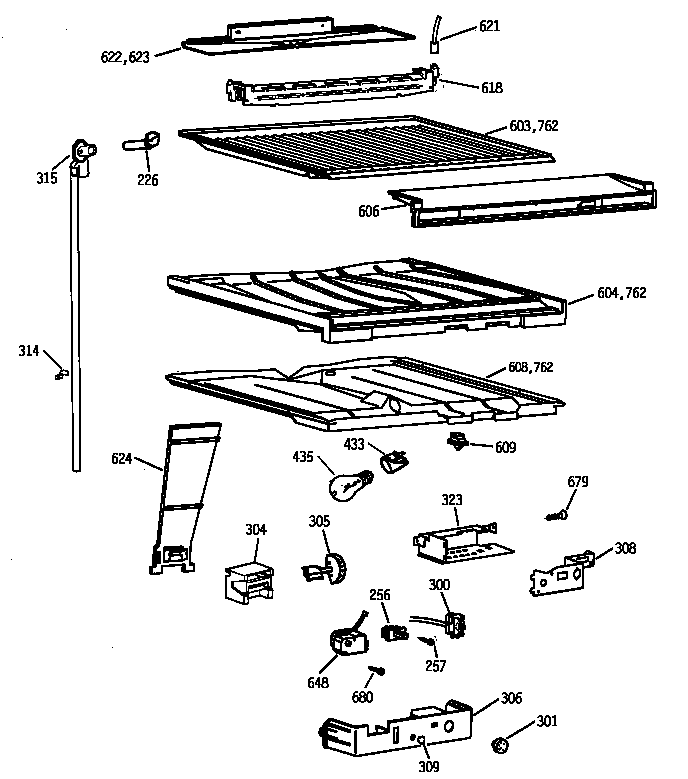 Compartment separator parts