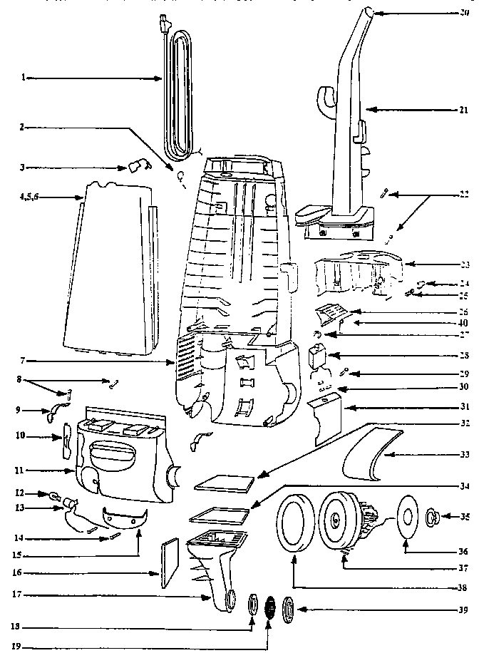Handle and bag housing