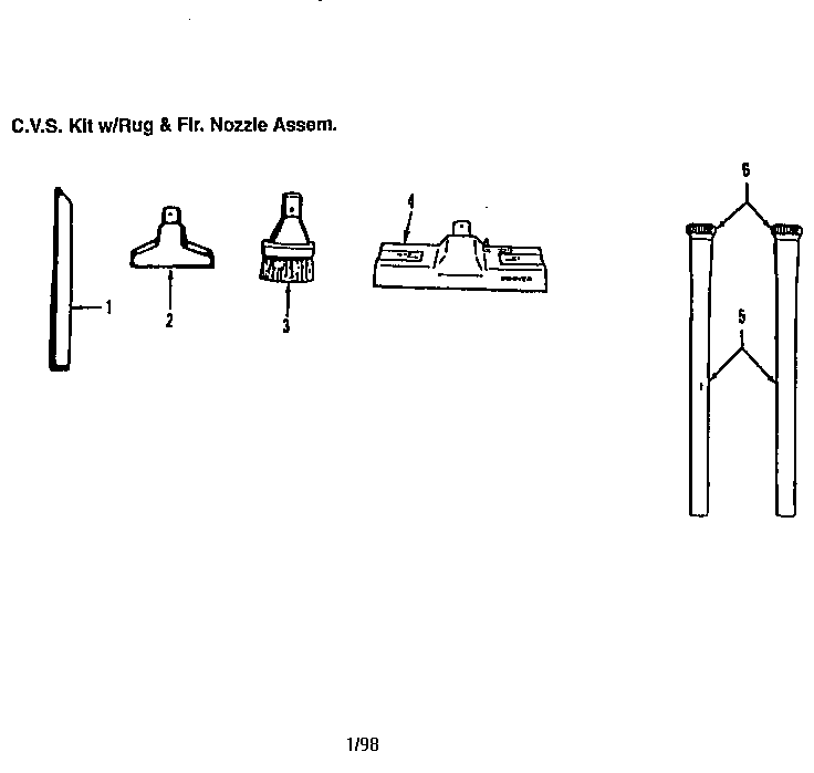 C.v.s. kit w/rug nozzle assembly