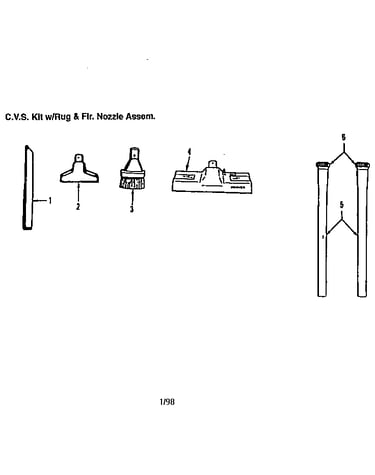 C.v.s. kit w/rug nozzle assembly