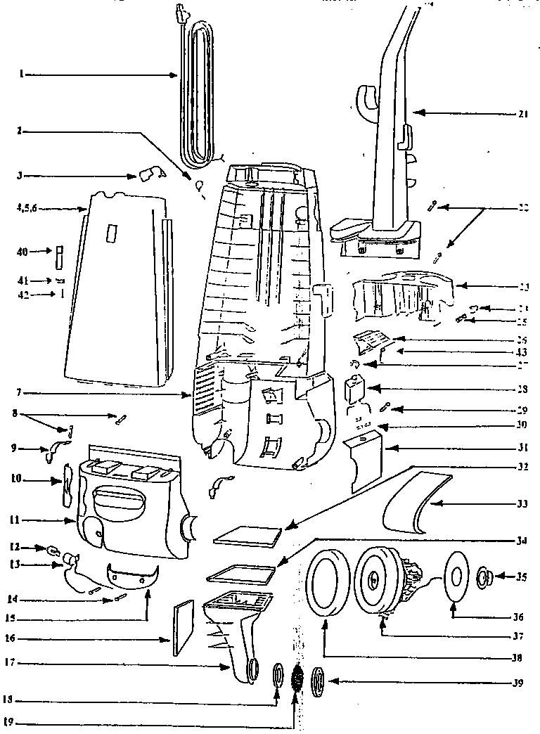 Handle and bag housing