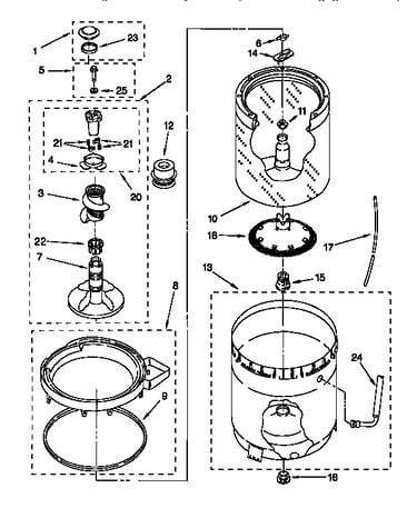 Agitator,basket and tub