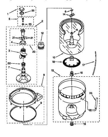 Agitator, basket/tub