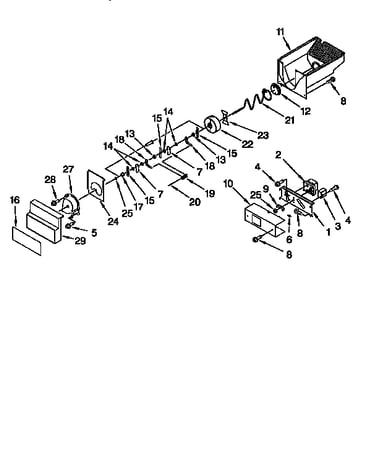Motor and ice container