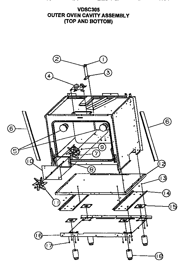 Outer oven cavity assembly