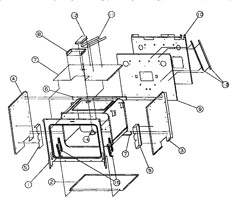 Oven cavity (insulation retainer)