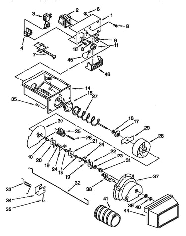 Motor and ice container