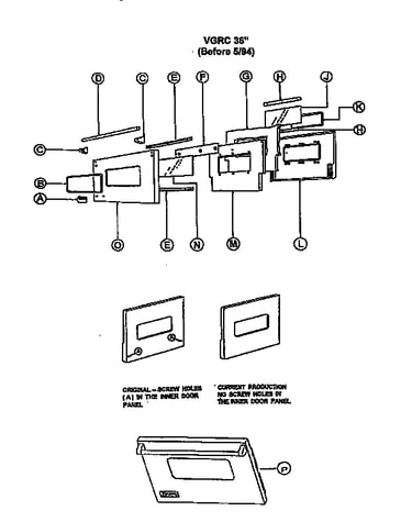 36"- oven door before 5/1994