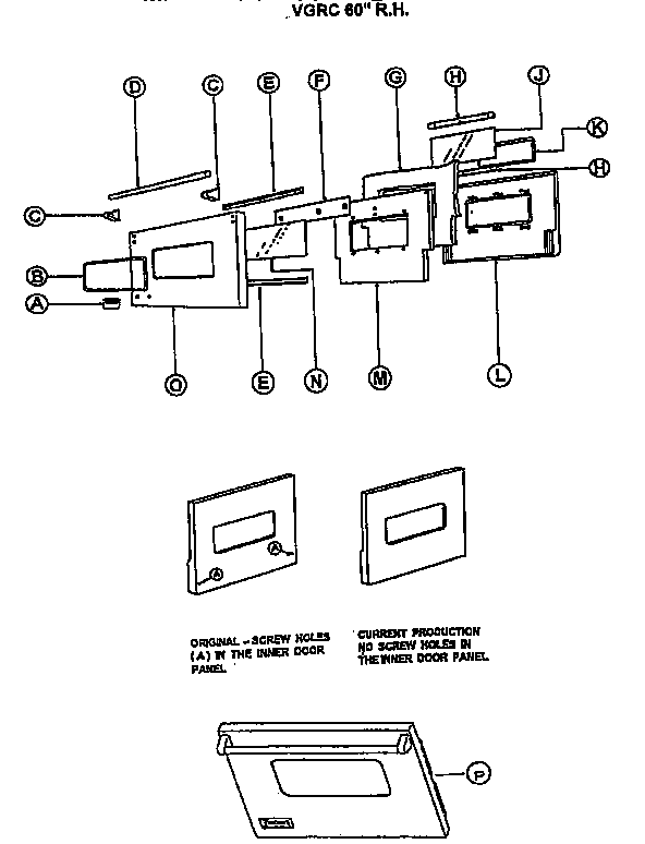 60" right  hand oven door