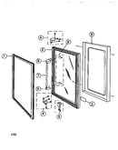 Wine cooler door assembly
