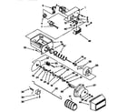 Whirlpool ED22TQXFN00 motor and ice container diagram