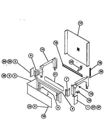 (drop-in) base w/toe kick panel assembly