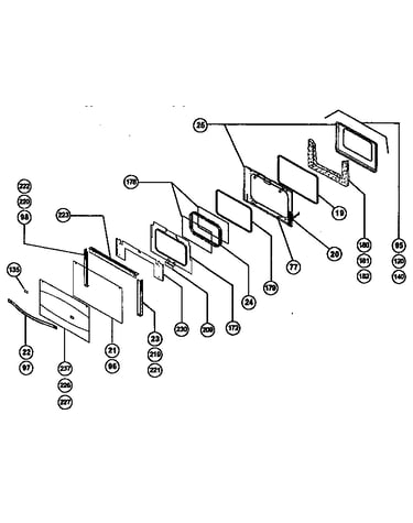 Main oven door assembly