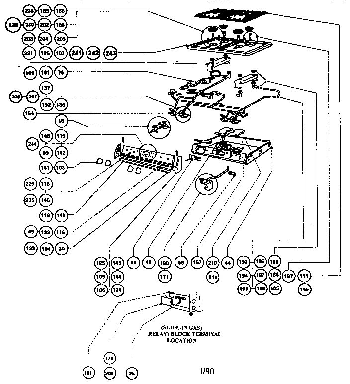 GAS BURNER BOX ASSEMBLY