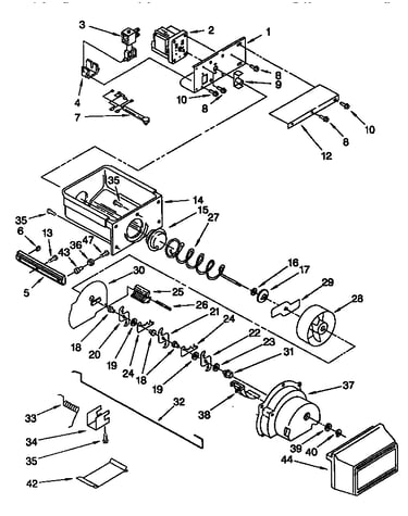 Motor and ice container
