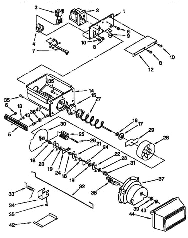 Motor and ice container