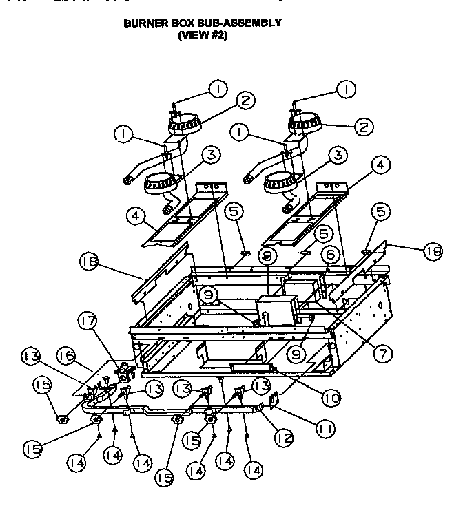 Burner box sub-assembly (view #2)
