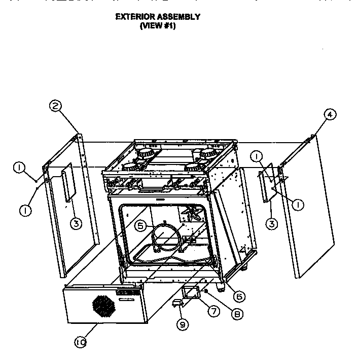 Exterior assembly (view #1)