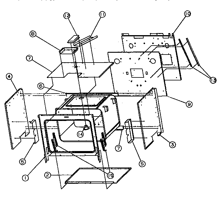 Oven cavity (insulation retainer)