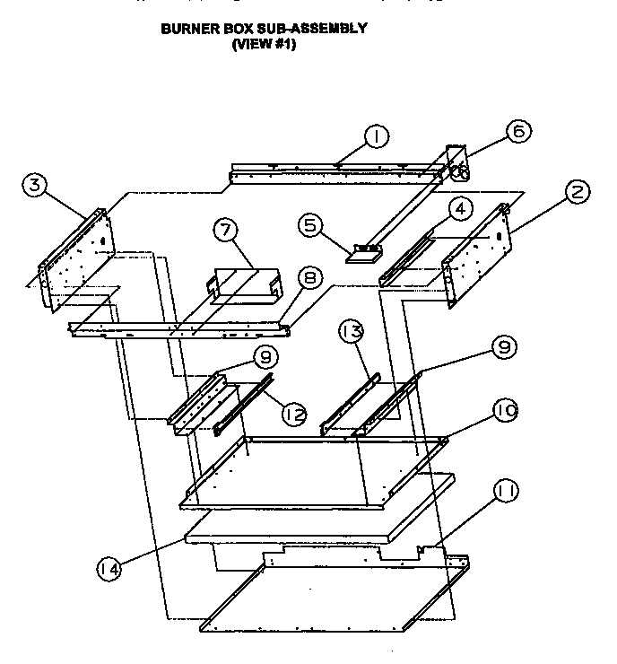 Burner box sub-assembly (view #1)