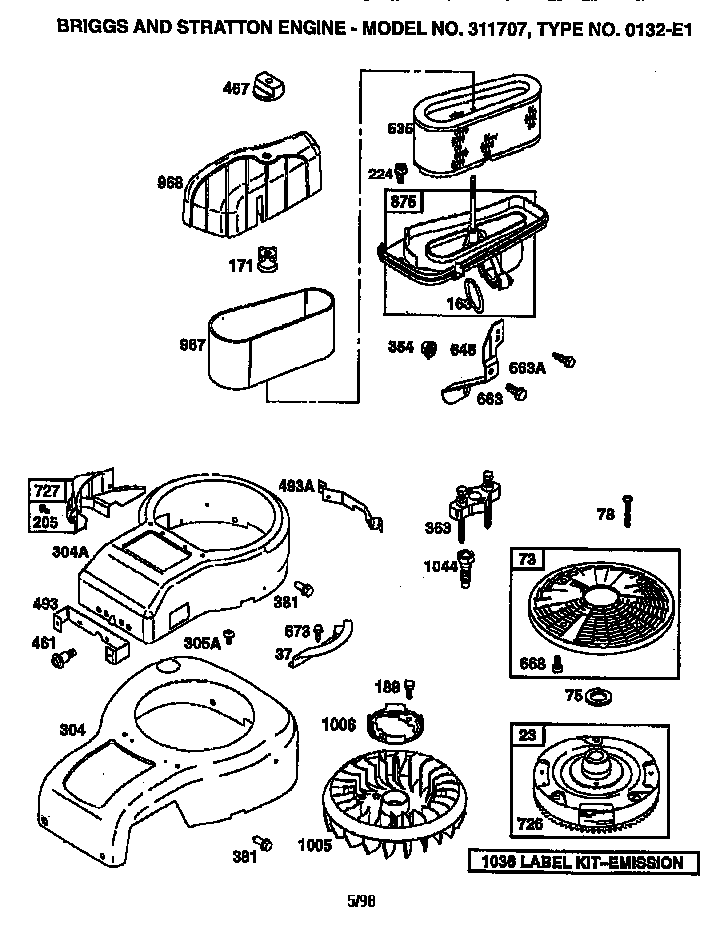 Blower housing and flywheel assembly