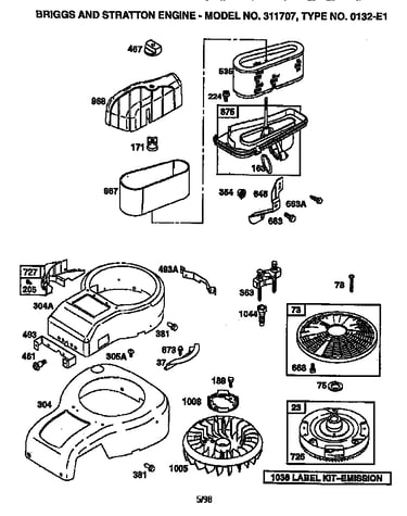 Blower housing and flywheel assembly