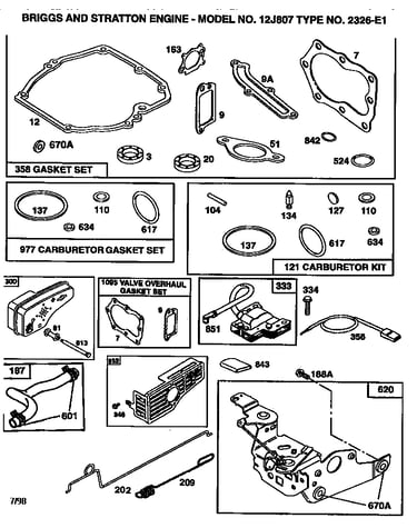 Gasket set and bracket control