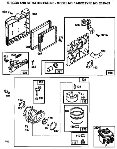 Air cleaner and carburetor assembly