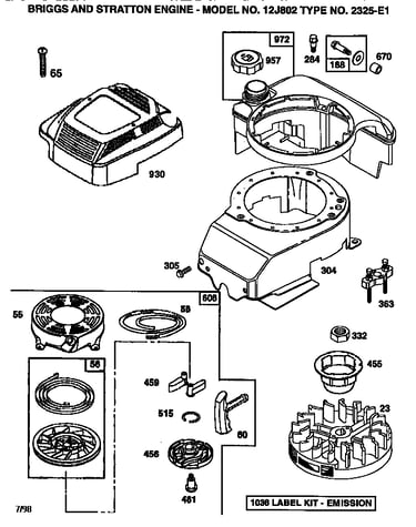 Rewind starter and blower housing
