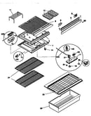 Shelves and divider block