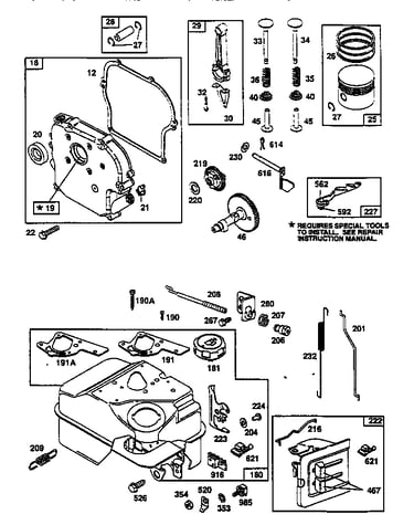 Crankshaft and fuel tank assembly