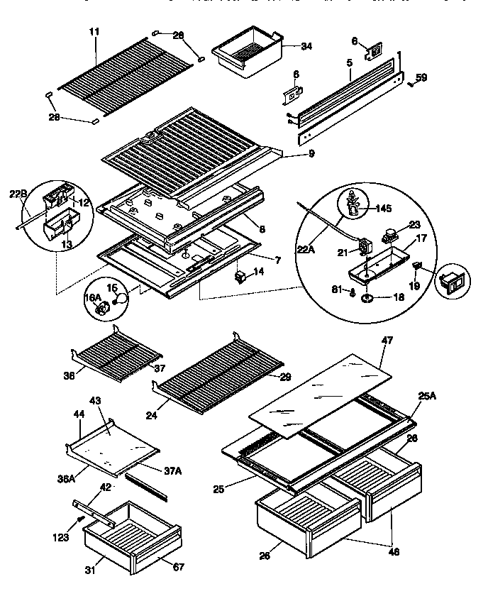 SHELVES AND DIVIDER BLOCK