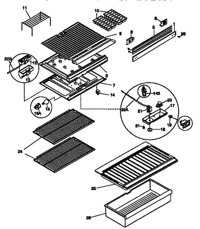 SHELVES AND ACCESSORIES