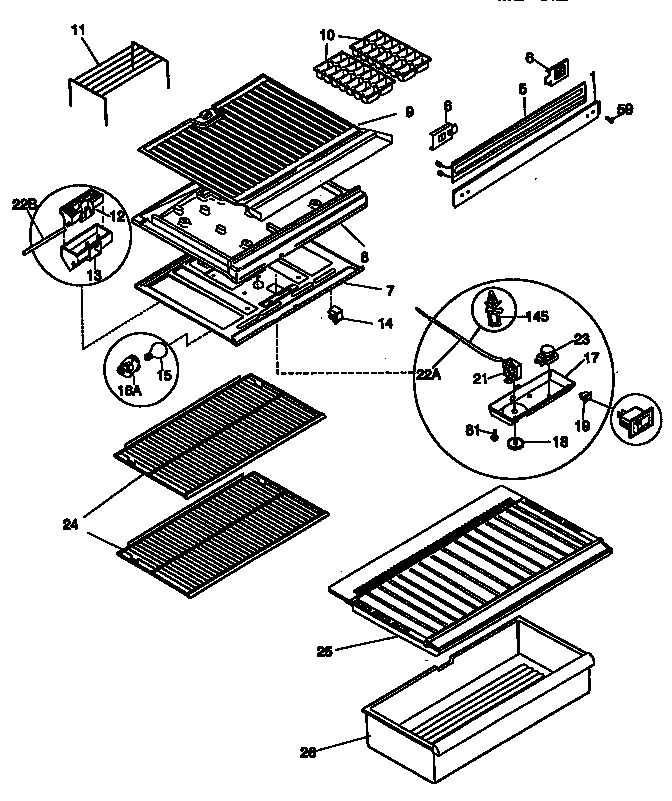 Refrigerator cabinet parts