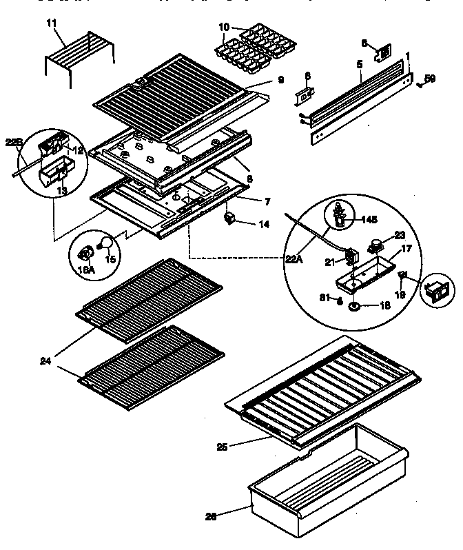 Refrigerator cabinet parts