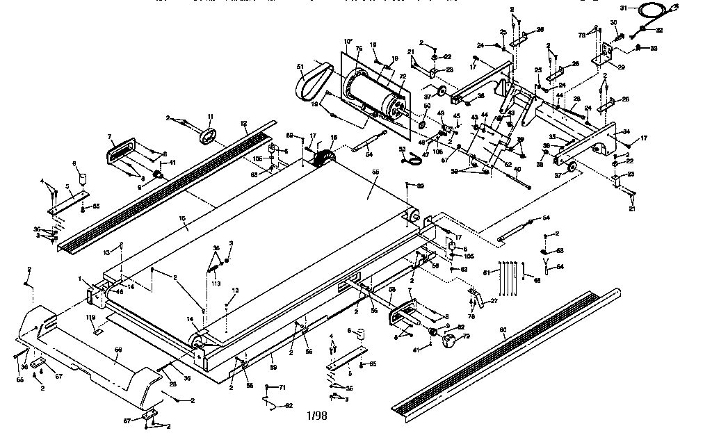 Walking belt assembly