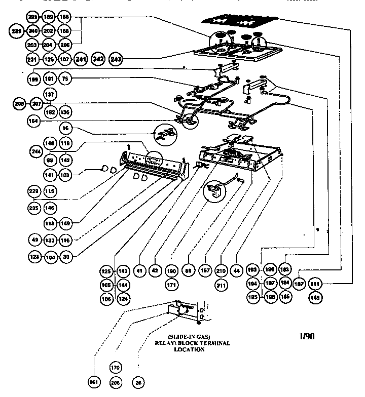 Gas burner box assembly